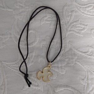 ENAMEL HOLY SPIRIT PENDANT ON  EXPRESSO COLOR CORD NEW